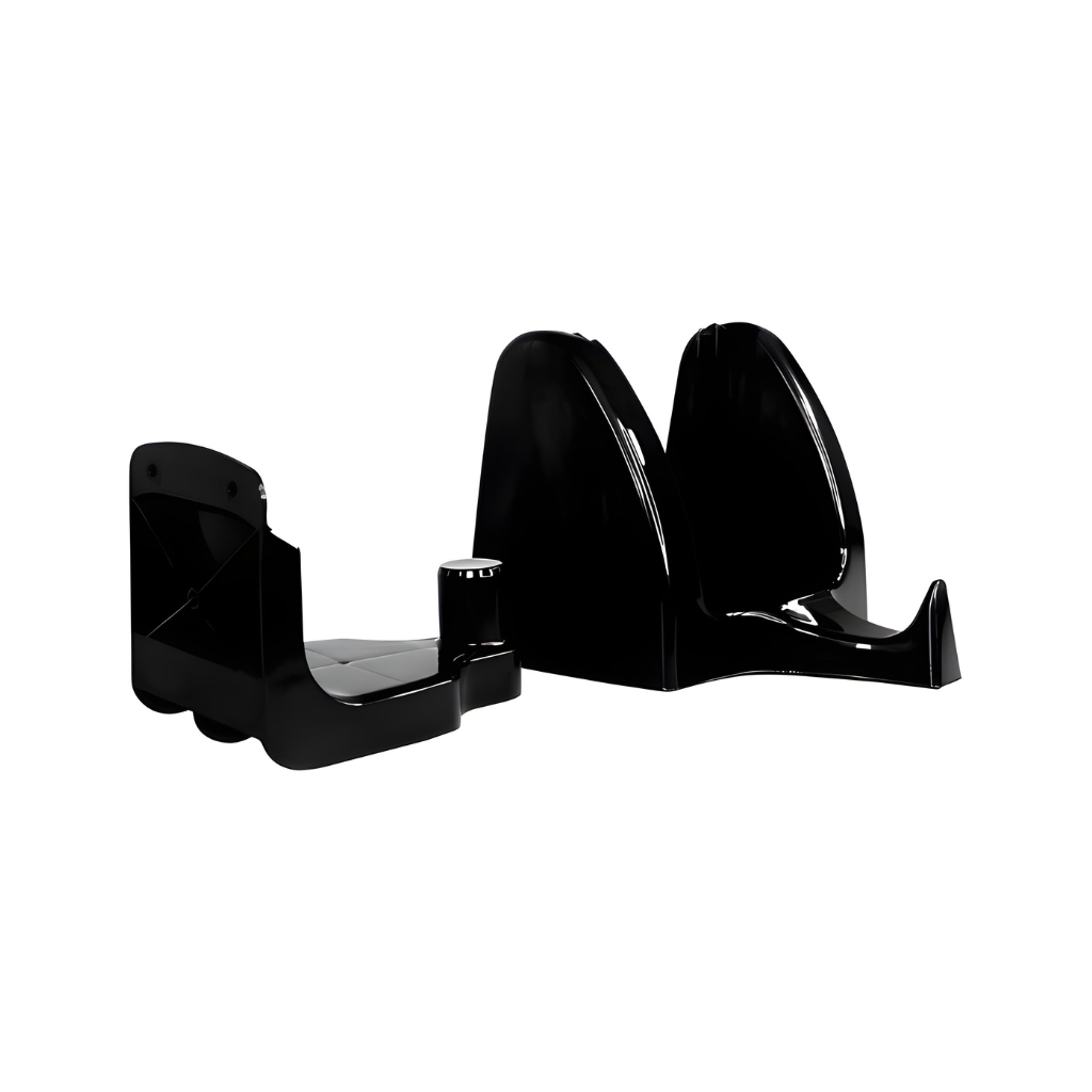 Kit 4 Suportes para Bobina Com Base Parede Tipo L Preto Separados